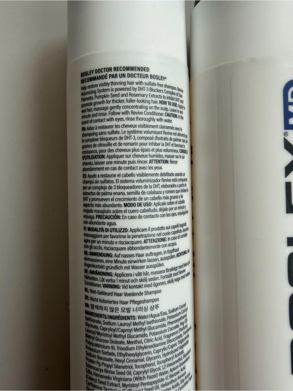 Bosley MD BOS Revive Nourishing Shampoo Set of 2- 10.1 oz each - Picture 2 of 3